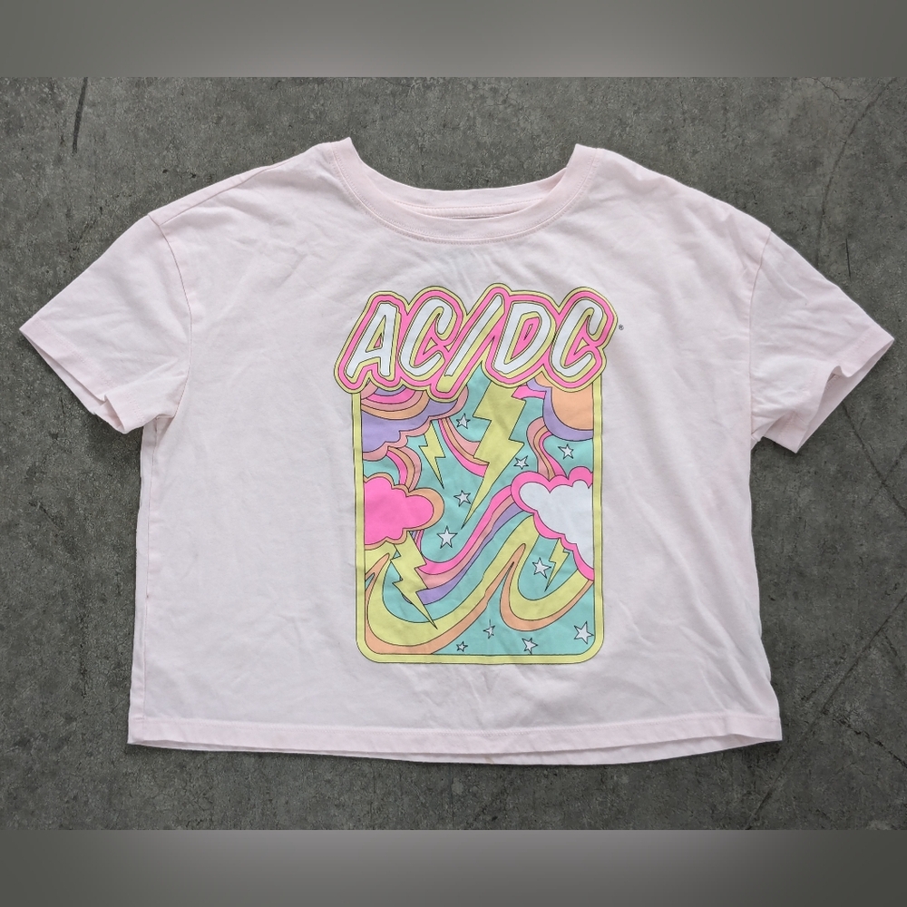 Pink ACDC Crop Top